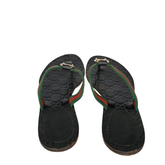 Gucci GG Web Stripe Thong Flip Flop Sandals - Picture 5 of 9